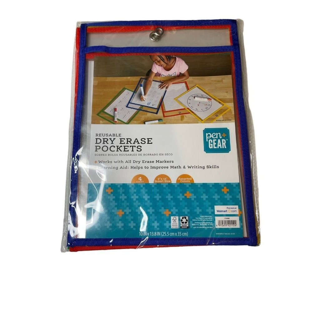 Dry Erase Pockets Oversize Perfect Classroom Organization Reusable - Picture 1 of 4